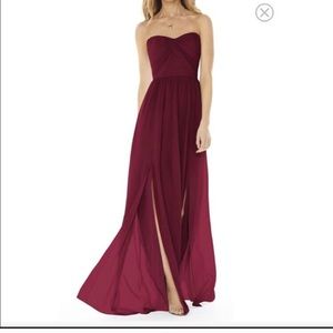 Social Bridesmaids Strapless Georgette Gown